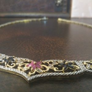 Silvertone Necklace With Stones